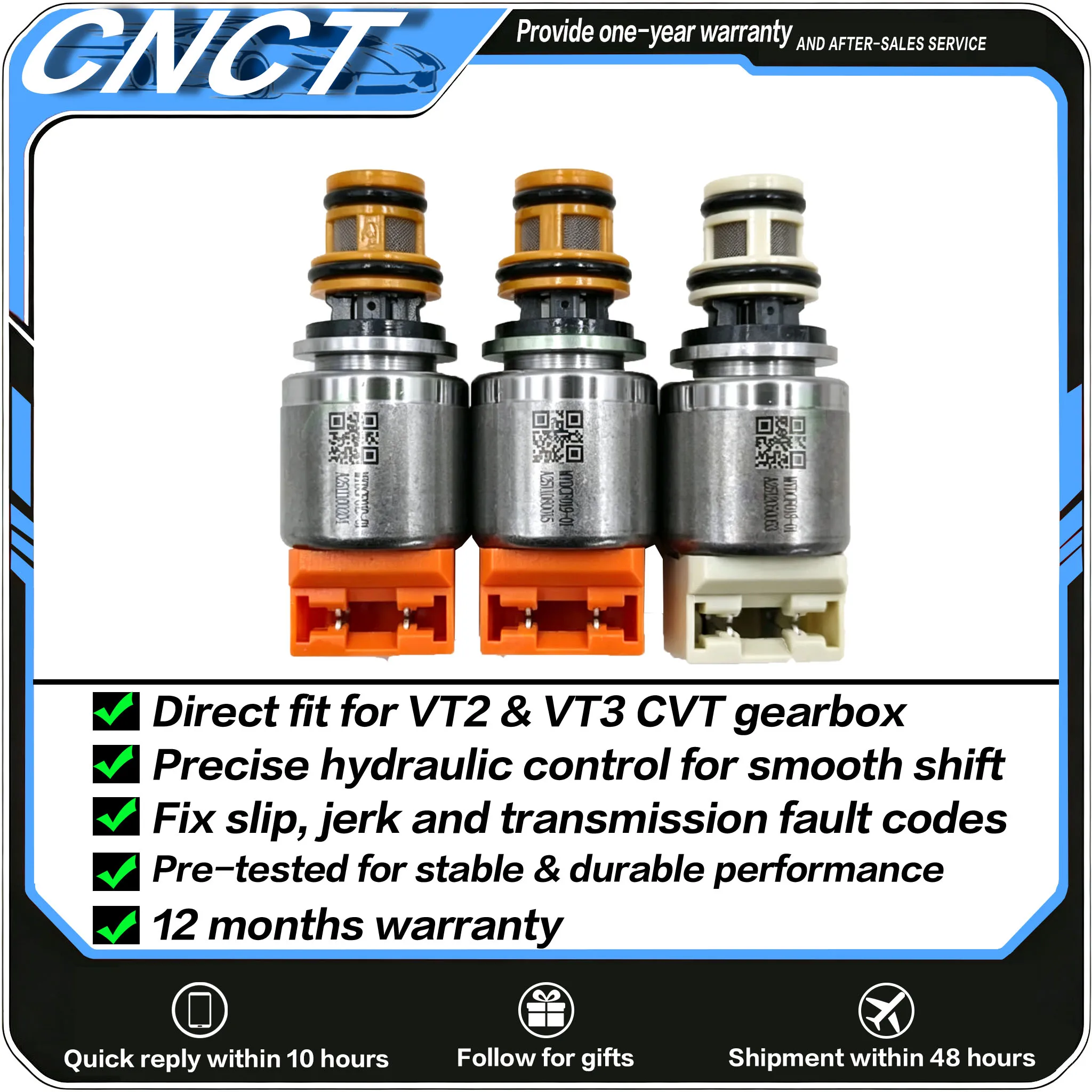 100% Original VT2 VT3 CVT Transmission Solenoid Valve, Automatic Gearbox Solenoid for Mini Cooper, BYD, Geely, Haima, Zotye,