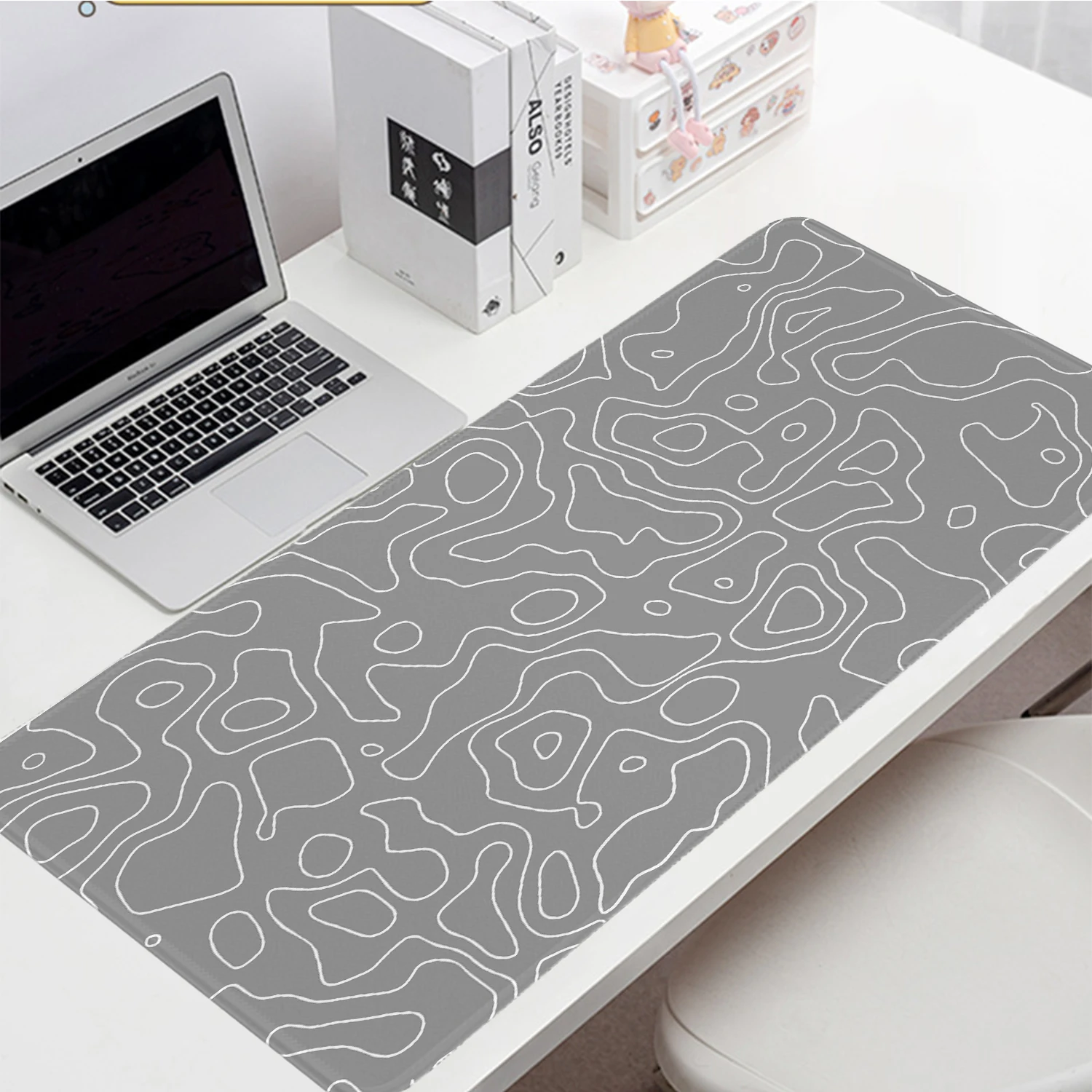 

Minimalist Topographic Map Gaming Mouse Pad Large Computer Desk Mat Office Accessories Long Keyboard Pad Game Mousepad