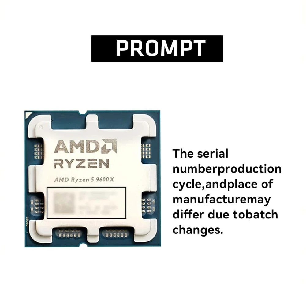 AMD Ryzen 5 9600X プロセッサー 5.4GHz 6コア 12スレッド 38MB ゲームキャッシュ 4NM TDP 65W ソケットAM5 ゲーミング