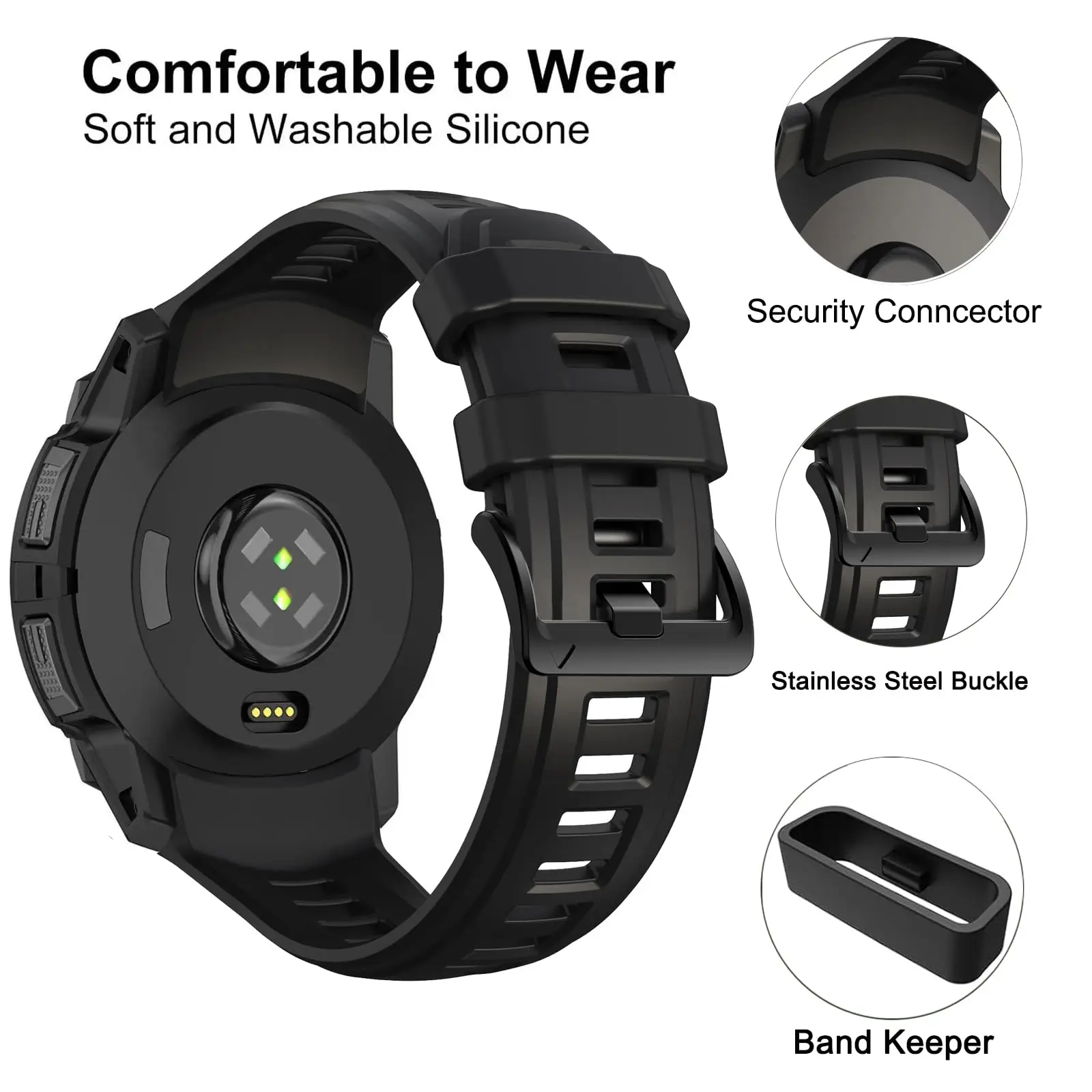 22mm 26mm Original Silicone Strap for Garmin Instinct 3 Solar 45mm 50mm Sports Bracelet Correa for Garmin Instinct 3 AMOLED Band
