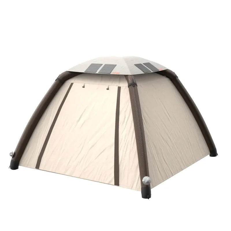 

Outdoor Waterproof Family Fishing Safari Glamping Canvas Automatic Solar Power Air Inflatable Camping Tent