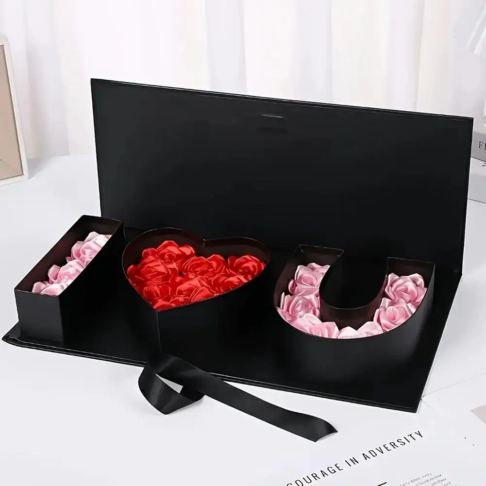 Creativo rellenable en forma de letra I Love U I forma de corazón usted Día de San Valentín regalo de flores cajas sorpresa manualidades DIY