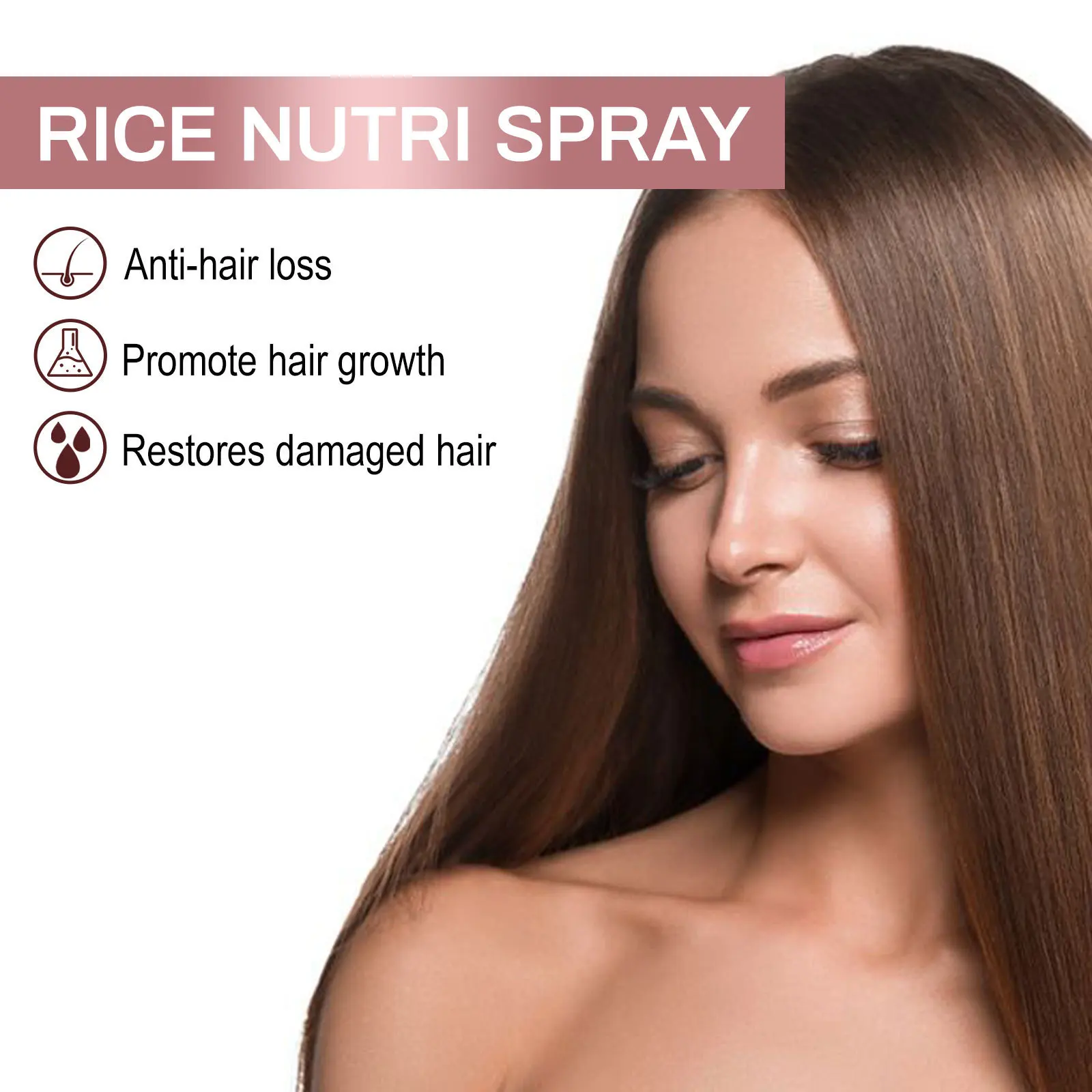 Rice Dense Hair Spray For Regrowth Frizzy Dry Hair Thickener Strengthening Nourish Scalp Treatment Repair Damage Hair Care Spray