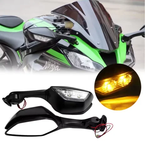 

Красивые мотоциклетные светодиодные зеркала заднего вида, зеркала заднего вида из алюминиевого сплава из АБС-пластика для Kawasaki ZX-10R 2011-2015 ZX1000 Ninja ZX10R