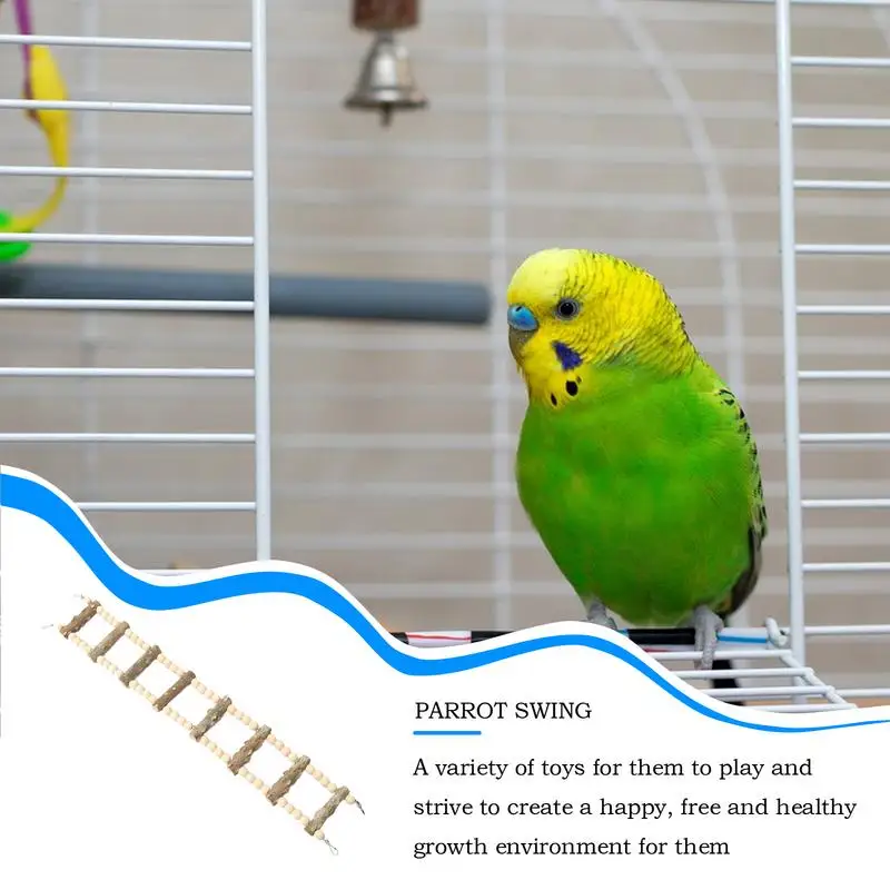 Parakeet Ladder Bridge Parrot Ladder Bridge Small Birds Chewing Perch Stand For Conures Parakeets Hamster Climbing Toys