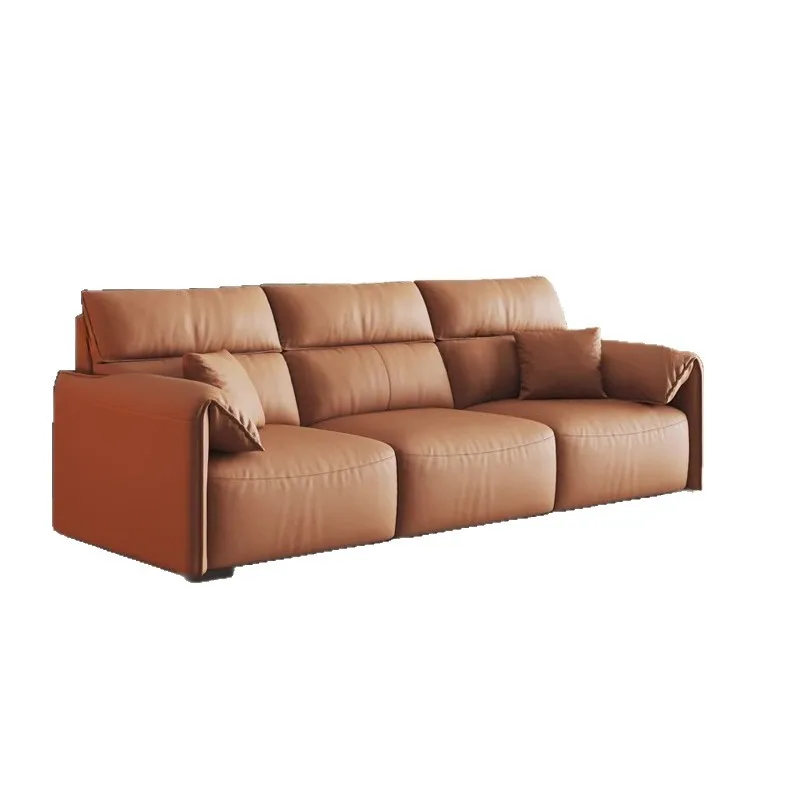 

Электрический телескопический диван с ухом слона и нулевой стеной для гостиной, однослойный кожаный регулируемый диван для трех человек