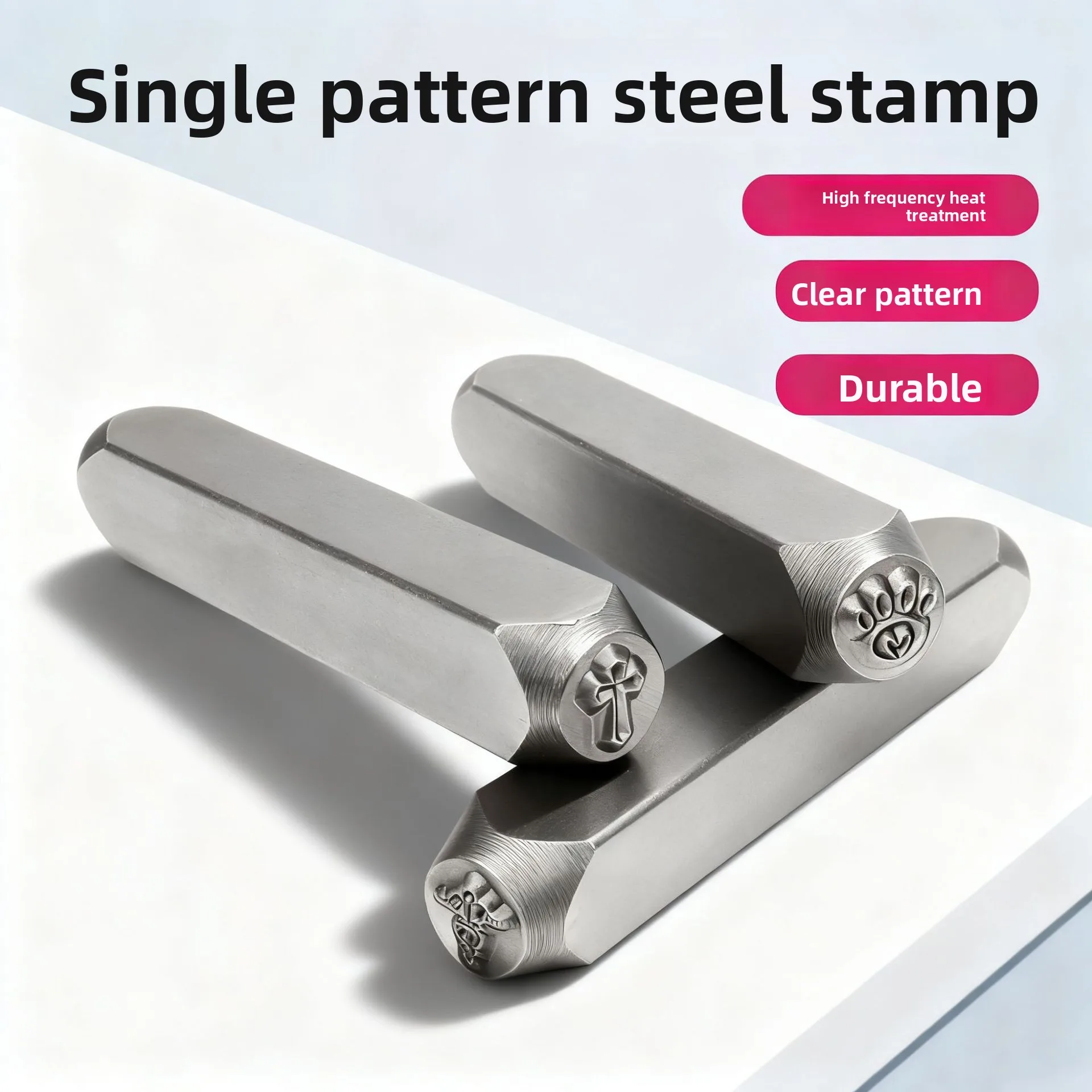 Single Pattern 6mm Steel Stamp Punch Tool Metal Stamping for Gold Silver Jewelry Ring Bracelet Pendant Engraving Marking