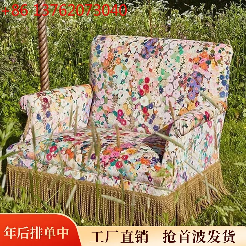 

Французское кресло для отдыха из цветочной ткани для сада, бунгало, гостиной