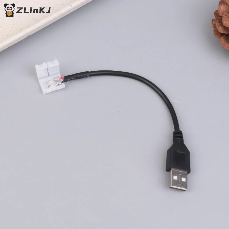 

▶5/10Pcs USB Cable Connector To 2pin 8mm/10mm Free Welding LED Strip Connector LED Ribbon Strip Light Adaptor
