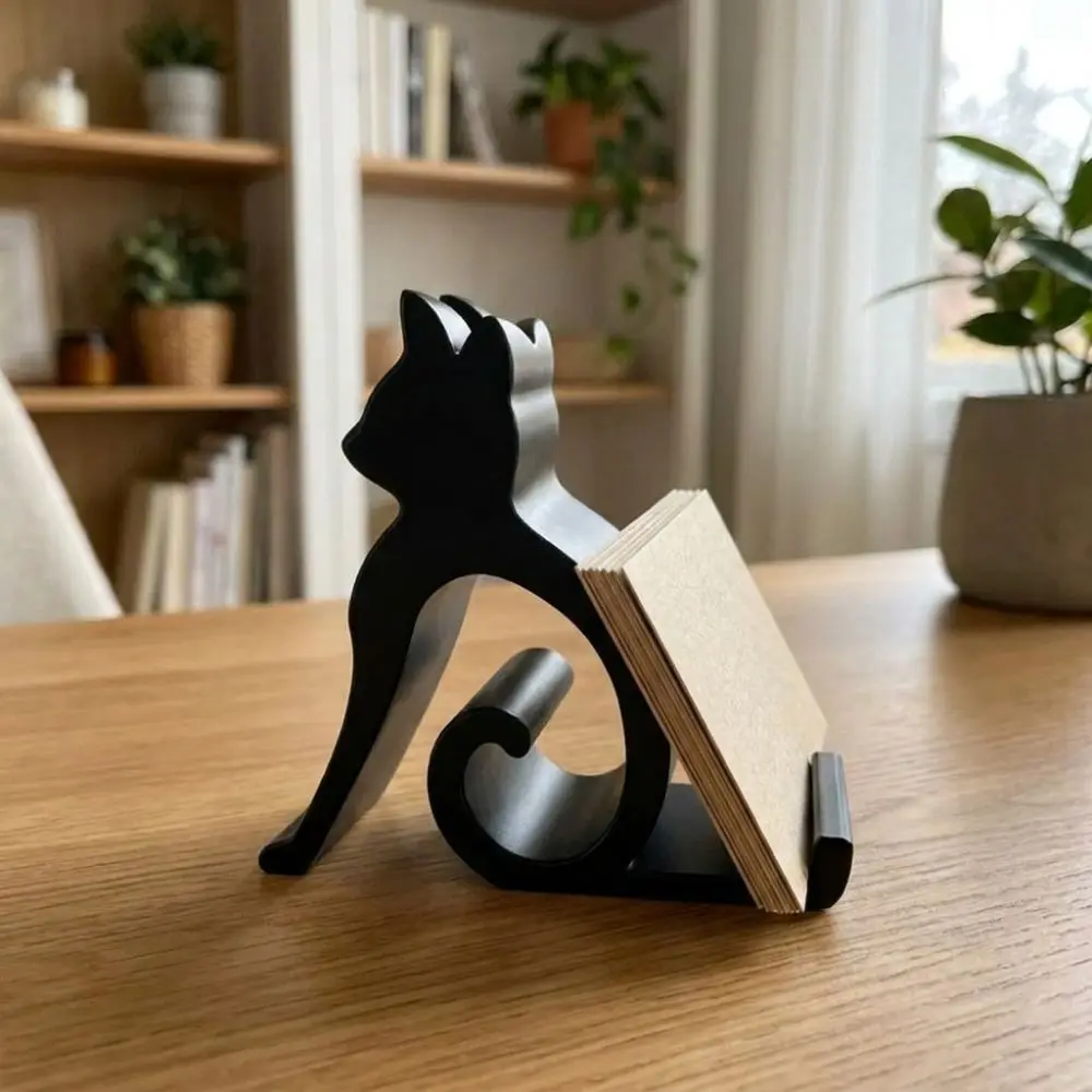 3D Printed Cute Kitten Phone Stand Lovely Anti-slip Desktop Tablet Holder Novelty Cat Shaped Phone Holder Figurine Bedside