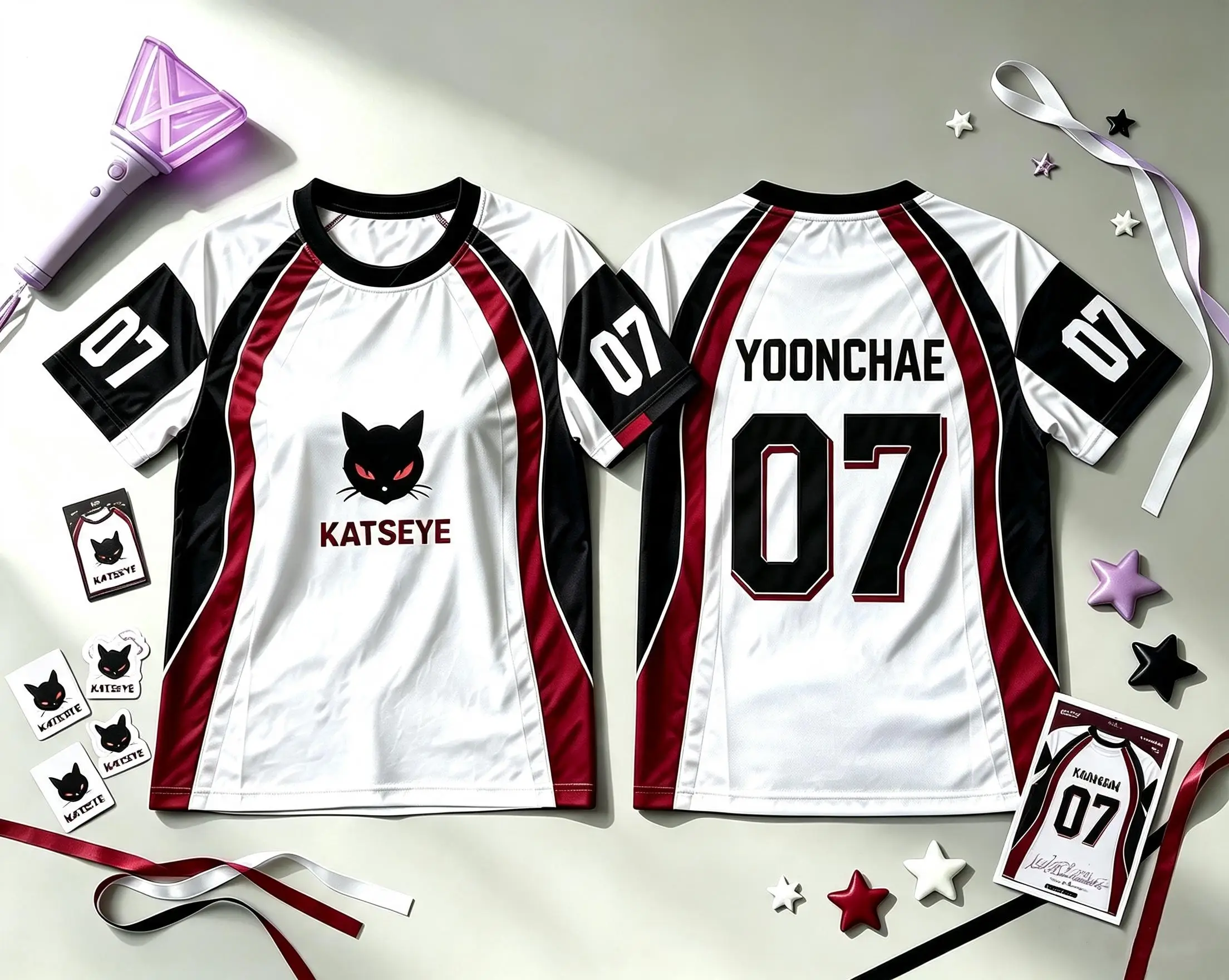 Sommer KATSEYE Konzert Fußballtrikot Merch Album Kpop Unisex Locker Modische Streetwear Fan-T-Shirt Kurzarm T-Shirt – Detail 7