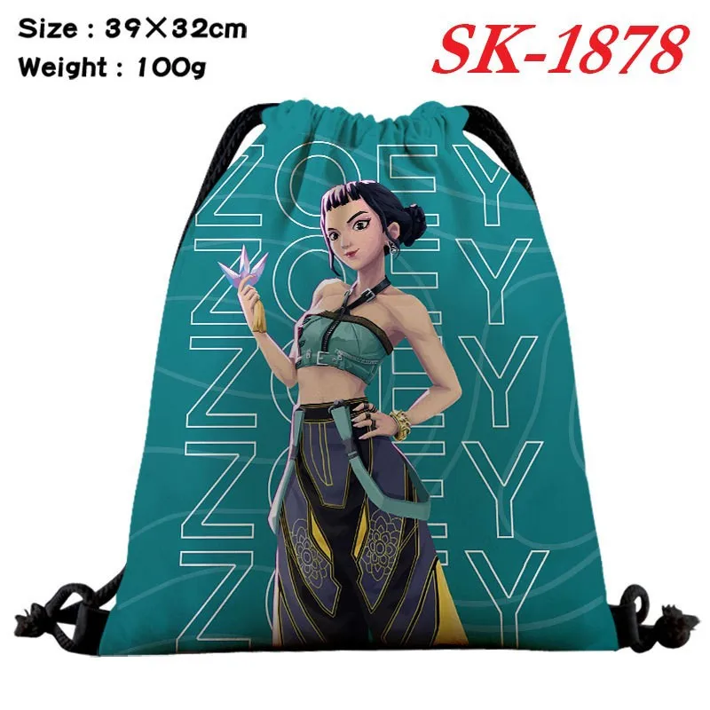 K-PoP Demon Hunters Anime Printed Drawstring Bag for Girls Party Candy Toy Snack Storage Bag Large Capacity Drawstring Backpack - Detail 1
