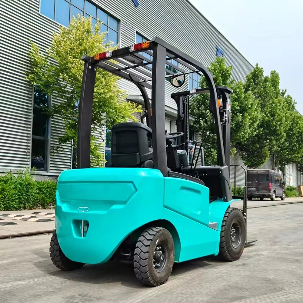 Rough Terrain 4 Wheel Electric Forklift 3 Ton With Pneumatic Tires For Construction Site Aggregate Yard Uneven Ground
