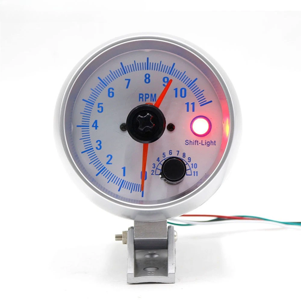 Car speedometer Car HUD Tachometer 3.75 Inches 0-11000 Rpm Gauge Tachometer Dual Pointer Car Instrument Universal