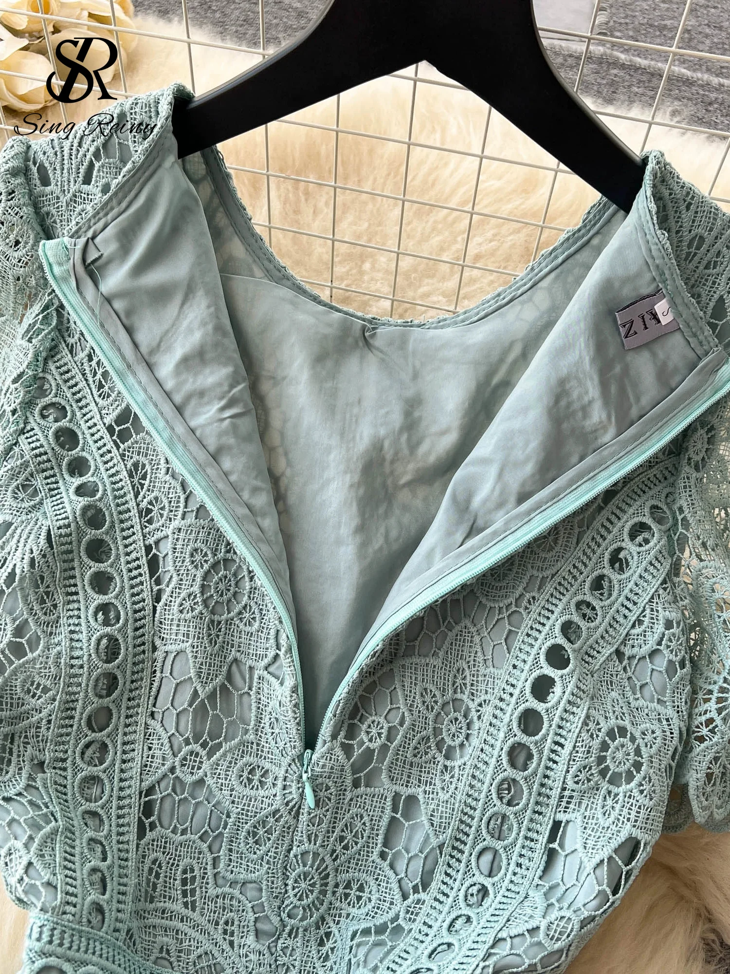 slim fit dress slacks Mandarin Collar Lace Mermaid Dress – Sunday Girls SG