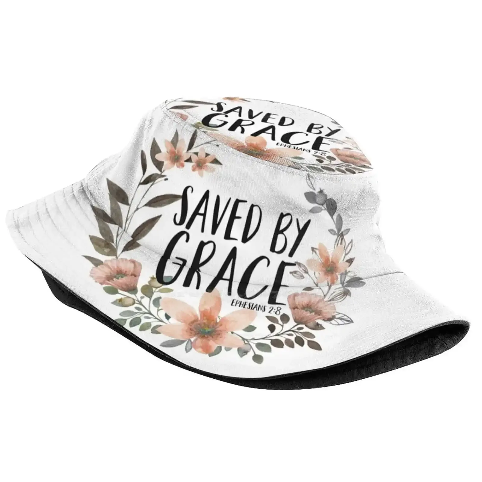 Saved By Grace Sun Cap Fisherman Hat Bucket Hats Saved By Grace Christian Quotes Bible Verses Grace Upon Grace Faith God