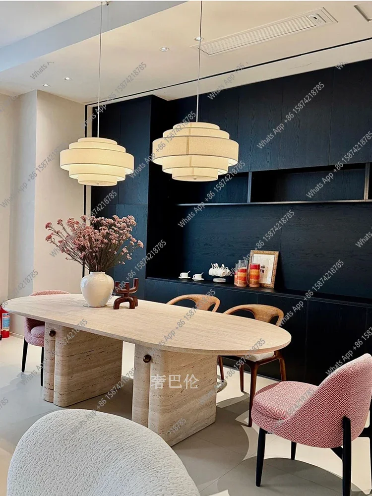 

MS MX Ретро Натуральный Травертин Обеденный Стол Средний Древний Итальянский Минималистский Овальный Обеденный Стол Из Натурального Мрамора Современная Простота