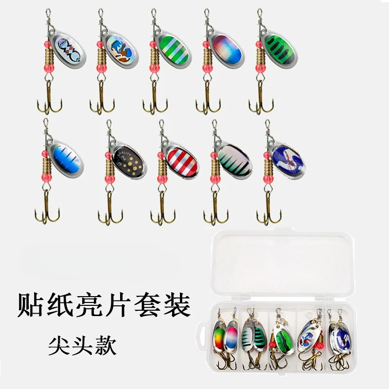 

Набор насадок из 10 предметов с коробкой для снастей 3 г Вращающаяся блесна для щуки, лосося, окуня, морской рыбалки, воблер, жесткая приманка для верхней воды, ложка