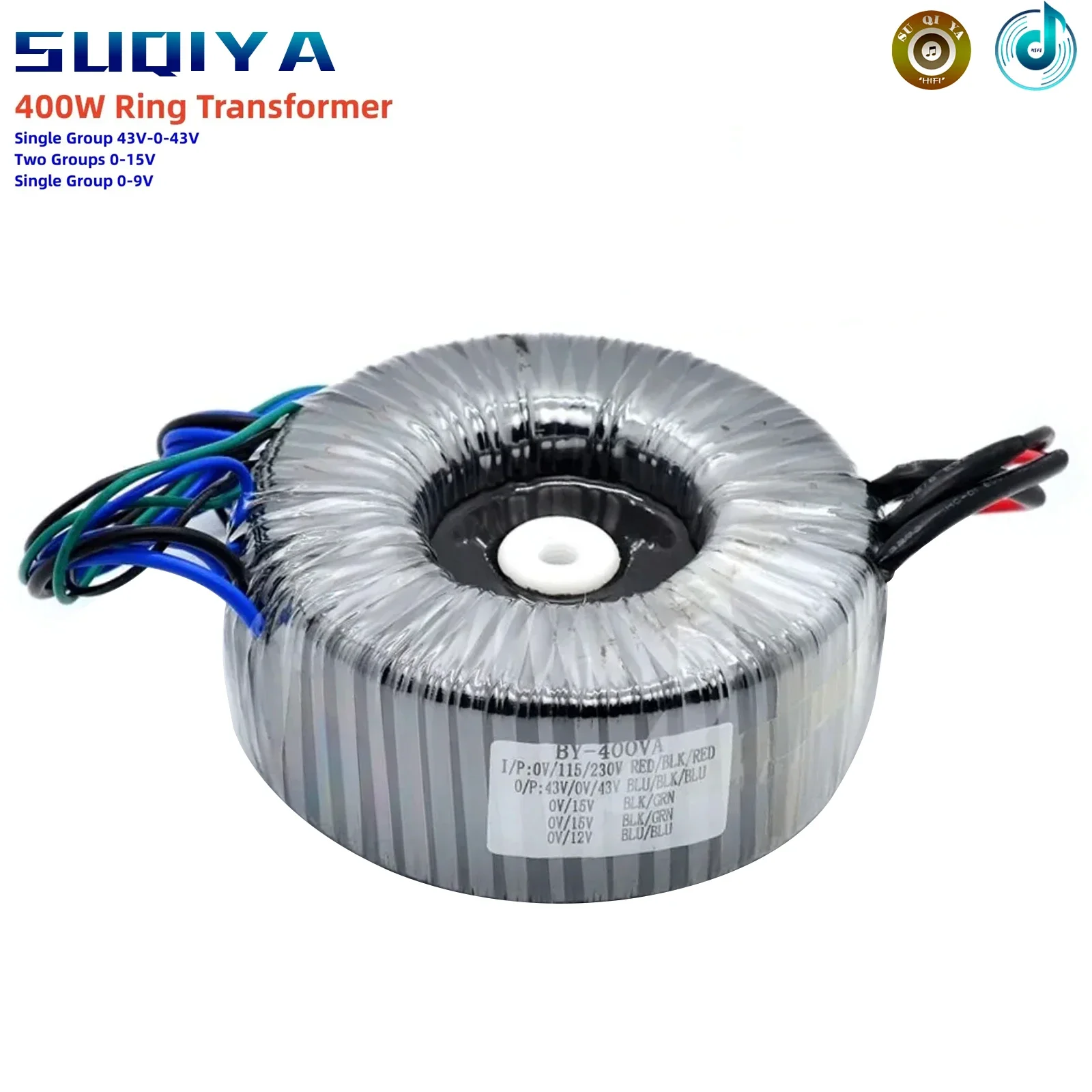 400W Ring Transformer Single Group 43V-0-43V Two Groups 0-15V Single Group 0-9V For Home Audio Amplifier