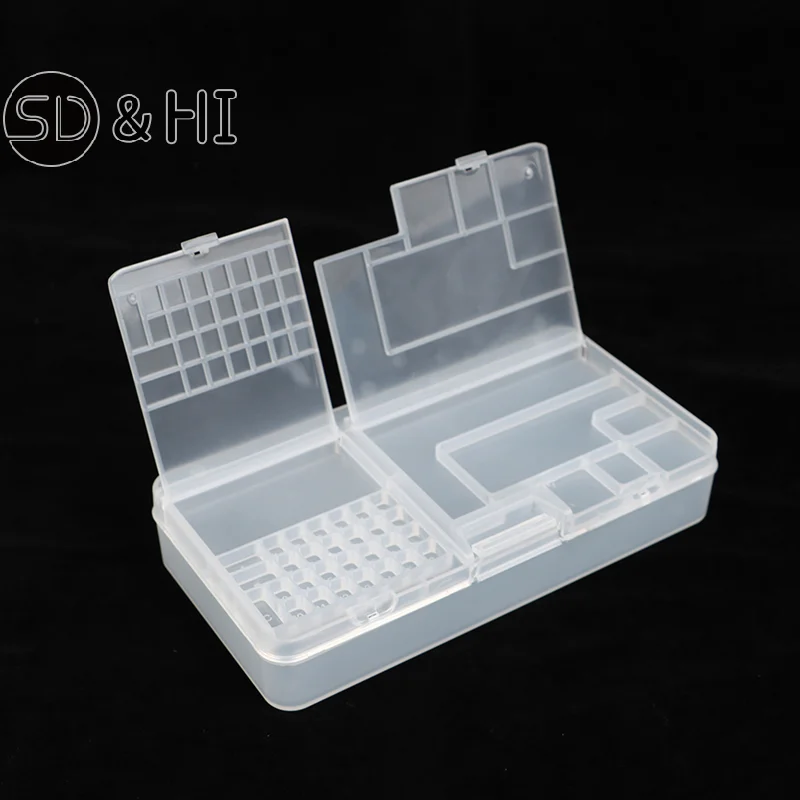 1Pc Multifunctional Double Layer Storage Box For Mobile Phone Motherboard IC Parts Repair Tools Container Collector