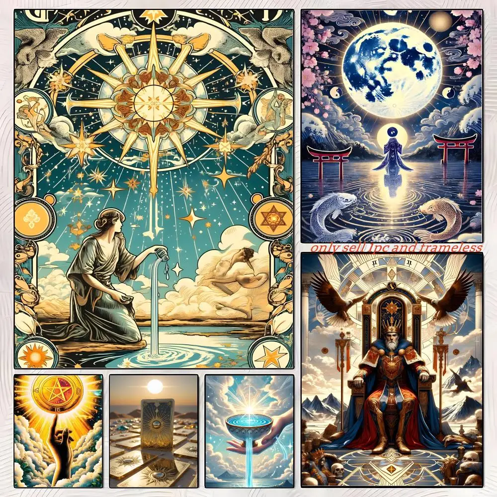Tarot Fortune Telling Cards Art Poster HD Wall Art interior Hallway Home Decoration Holiday Gifts