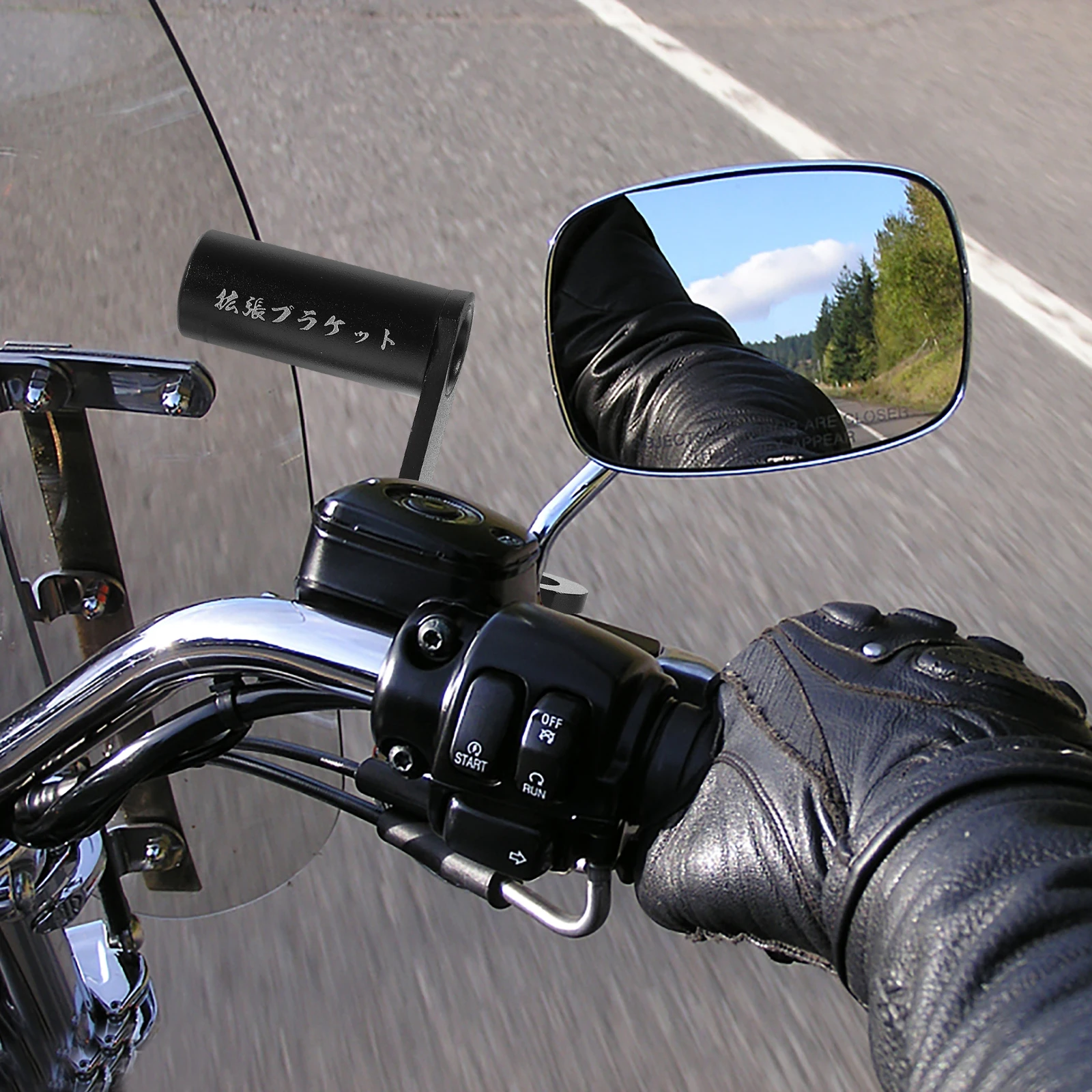 

Headlight Bracket Motorbike Accessories Motorcycle Extension Mount Universal for Cell Phone Voltmeter USB Adapter Blue Rear View