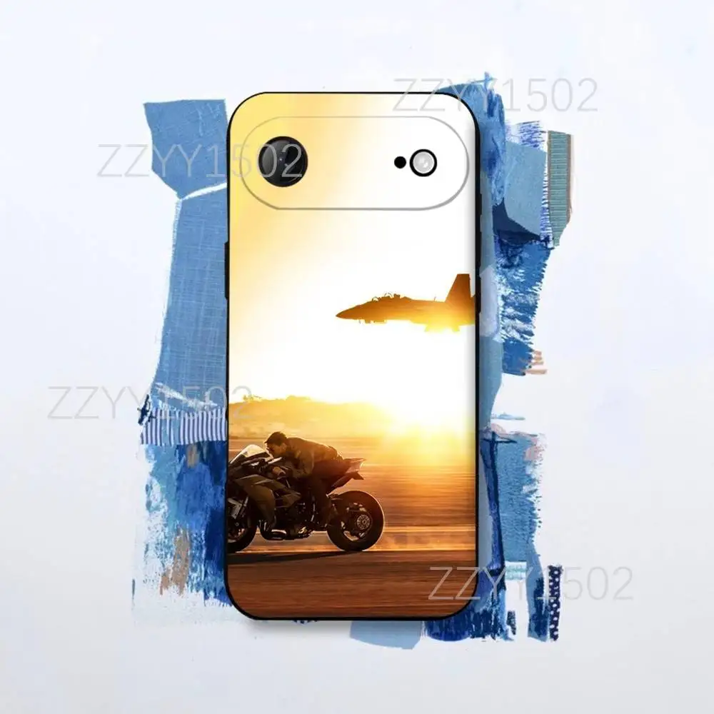 Casing Ponsel T-Top GunS M-MaverickS Untuk iPhone 17,16,15,14,13,12,Pro,Max,Plus,E,SE4,Air,Mini Hitam Funda Shell