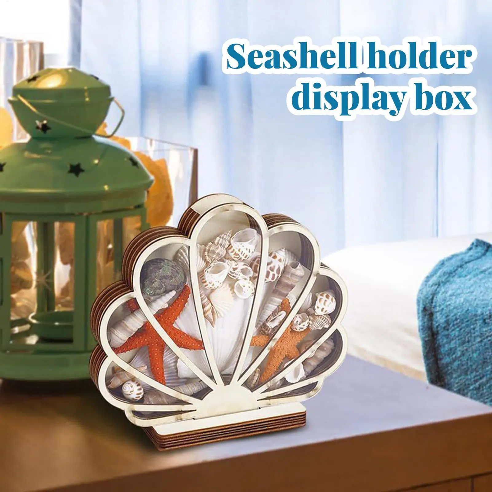 

Seashell Display Box Wooden Shadow Box Shell Display Case for Shark Teeth, Starfish, Agates, Coastal Home Decor Memory Keepsake
