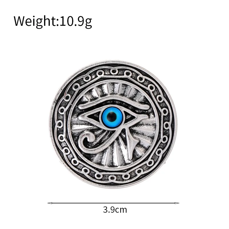 New Egyptian Eye of Horus Brooch Accessories Blue Eyes Round Brand Blazer Personalized Corsage