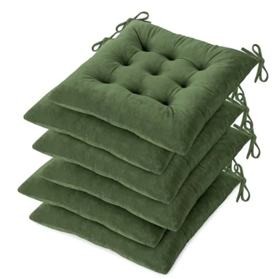 

Подушки для стульев, набор из 6 штук, мягкие квадратные подушки для сидений с завязками, для обеденных и кухонных стульев, 15,5 дюймов.