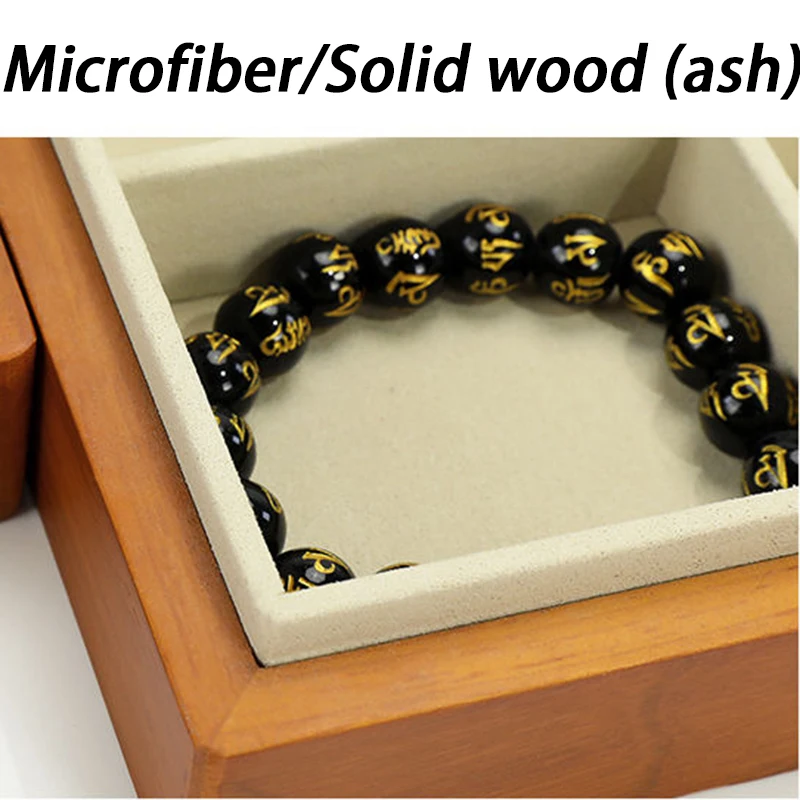 مجوهرات خشبية منظم صندوق قلادة سوار صناديق تخزين حلقة الإسورة قلادة خمر صينية العرض صناديق المجوهرات الفاخرة #5