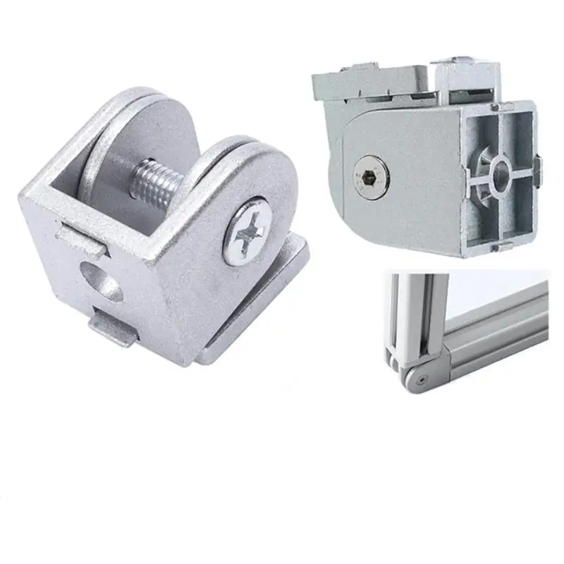 2020/3030/4040 Zinc Alloy Living Hinge Aluminum Profile Adjustable Living Hinge Right Angle Flexible Pivot Joint Connector F CNC