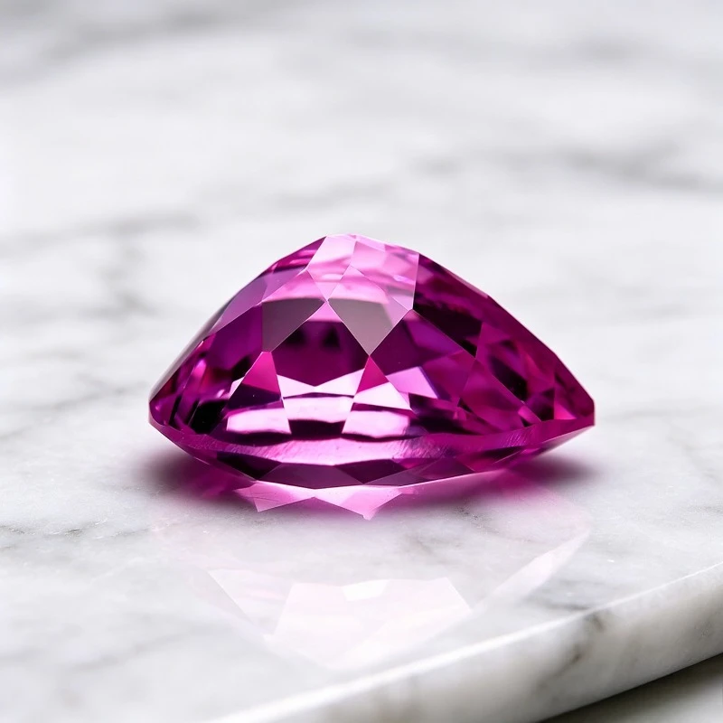 Lab Grown Sapphire Hot Pink Color Pear Shape Charms Gemstone for DIY Ring Necklace Earrings MakingMaking Selectable Certificate