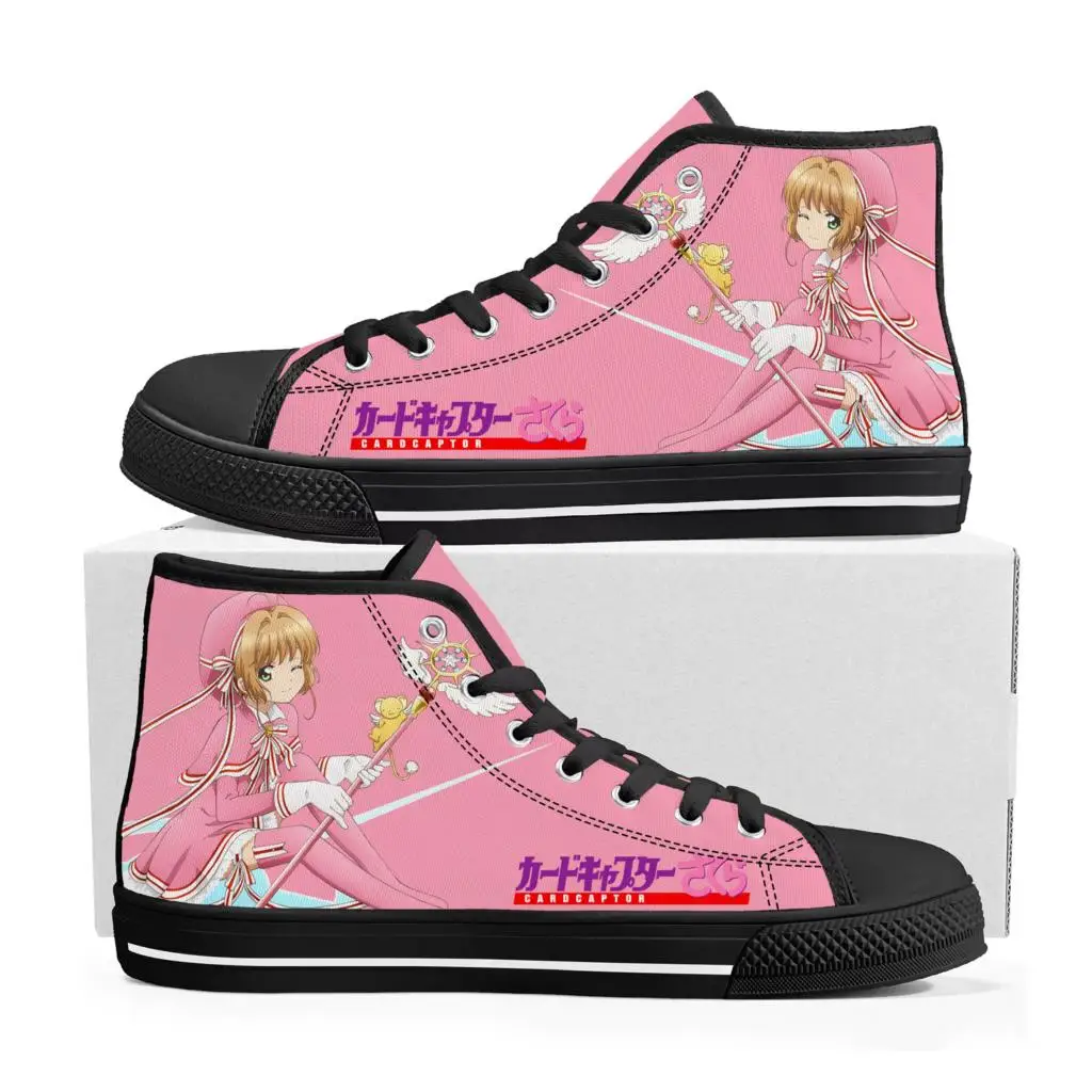 Anime Card captor Sakura High Top Sneakers Herren Damen Teenager hochwertige Leinwand Sneaker Casual Paar Schuhe benutzer definierte Schuh