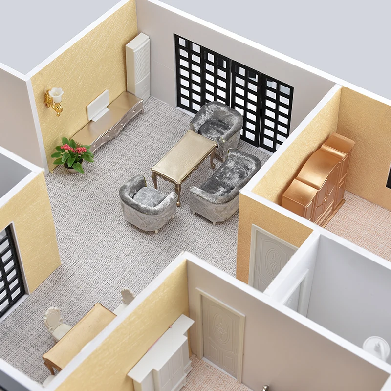 1:25 Scale Architectural Model Kit, DIY Sectional House Building with Furniture Set for Interior Design Sand Table Diorama