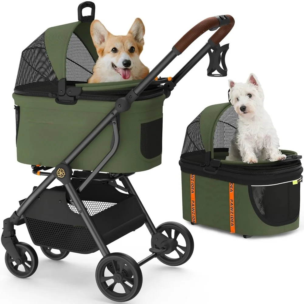 

Cat Stroller 4 in 1, Pet Stroller for Small/Medium Dogs, Seatbelt Dog Car Seat, Cozy House, Foldable Dog Jogger Strollers