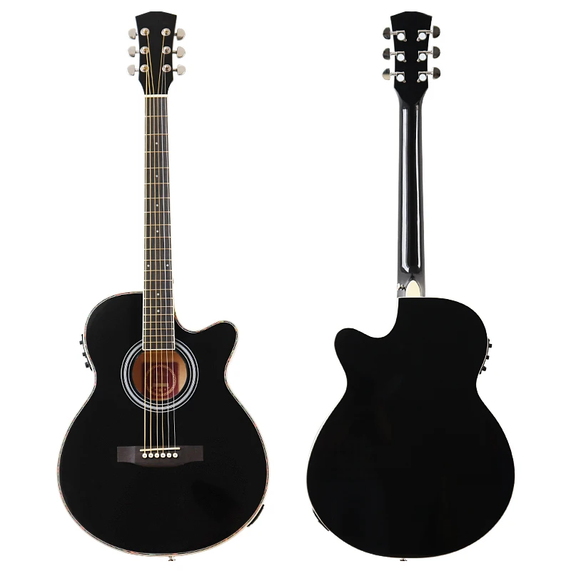 Folk Gitarre Elektrische Akustische Gitarre Dünnen Körper Folk Gitarre Elektrische Gitarre 40inch Akustische Elektrische Gitarre Freies Tasche