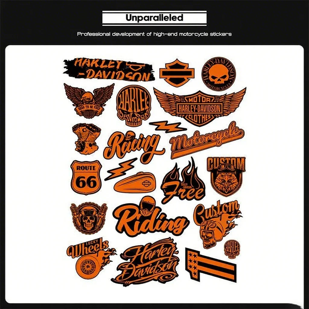 For Harley Davidson Retro Helmet Stickers Motorcycle Electric Car Stickers Waterproof Creative Helmet Modification Stickers view 2