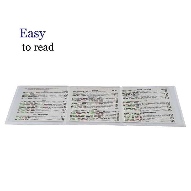 Mahjong Card Holder Clear Protector Cover Large Size Scorecard For National Mah Jongg Accessories Plastic 2025 (4pc)