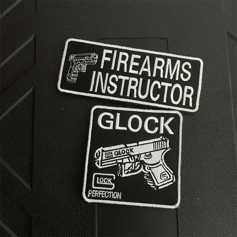 GLOCK SHOO TING Tactical Patches LOCK Pistol Firearms Instructor Morale Badge CAPSULE CORP Hook&Loop Patch on Backpack Stickers