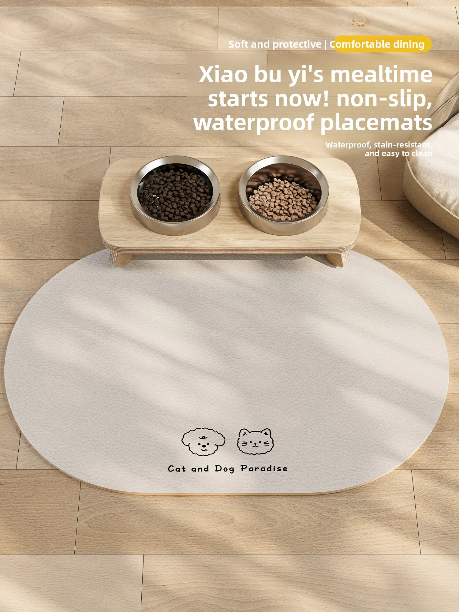 

Large Size Waterproof Oil-resistant Stain-resistant Easy-to-Manage Pet Dining Mat Suitable for Dogs And s Drinking And Eat...