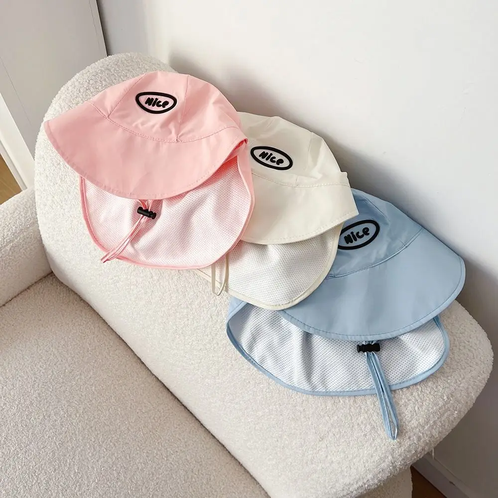 

Casual Sweet Shawl Sun Hat Breathable Cotton Baby Sun Protection Hat Quick Dry Fresh Color Children Fishmen Hat 2-6Years Old
