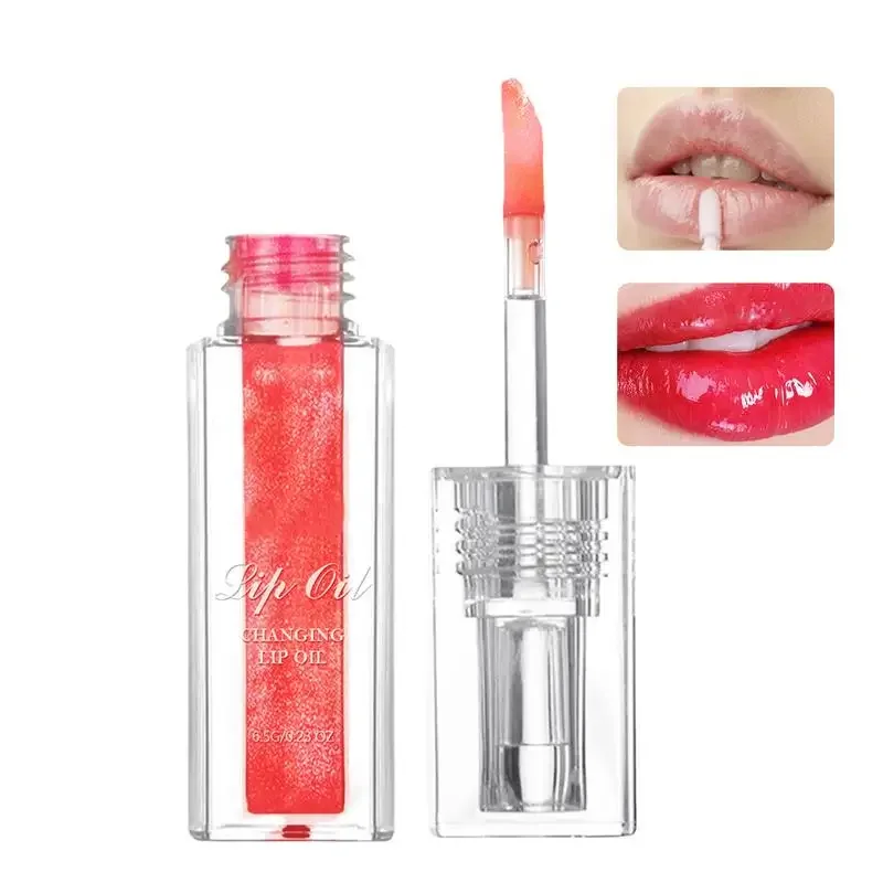 

Sdotter 1pcs Magic Color Change Lip Oil Lipgloss Color Changing Lipoil Pink Red Orange Lip Glaze Liquid Moisturizing