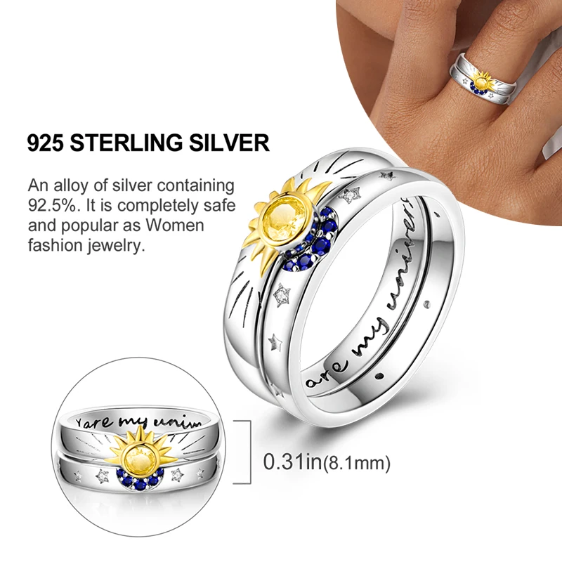 Anillos de Tiara de princesa con corona, corazón de amor brillante, anillos originales 925 para mujer, joyería de compromiso, aniversario, venta al por mayor