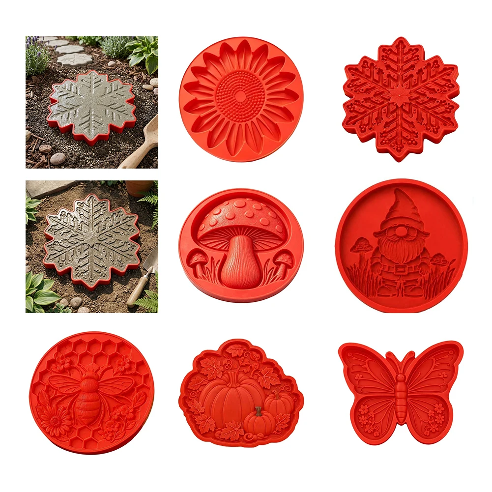 Red Sunflower Stepping Stone Silicone Gel Concrete For Garden Walkway Outdoor Landscape Home Decoration DIY Tool