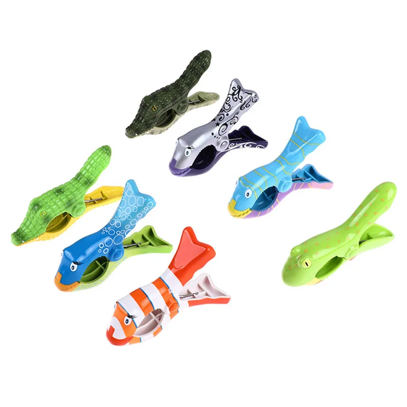 Animal Decorative Beach Towels Clips For Sunbeds Sun Lounger Clothes Pegs Pins Large Drying Racks Retaining Clip