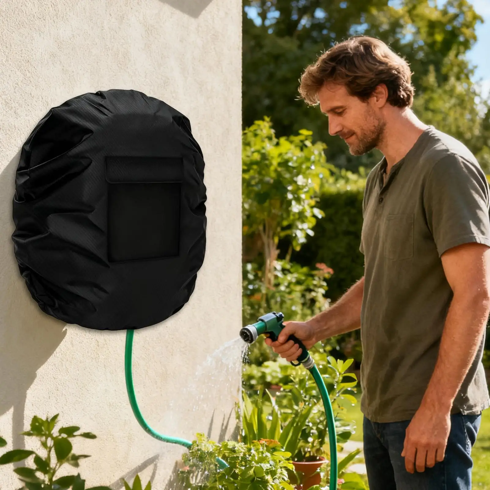 Outdoor Hose Storage Waterproof Hose Cover Outdoor Hose Cover Dustproof Cover Weather Resistant Reinforced Seams