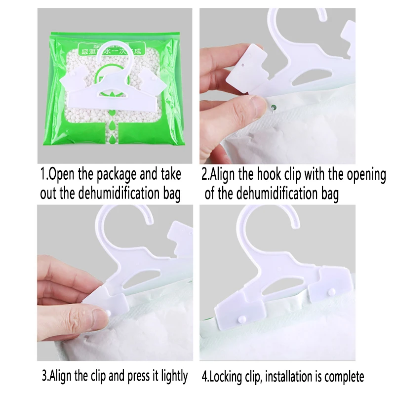 3-15PCS Moisture Absorbers Portable Dehumidifiers Dry Bag Hangable Closet Indoor Desiccant Effectively Trapping Extra Moisture