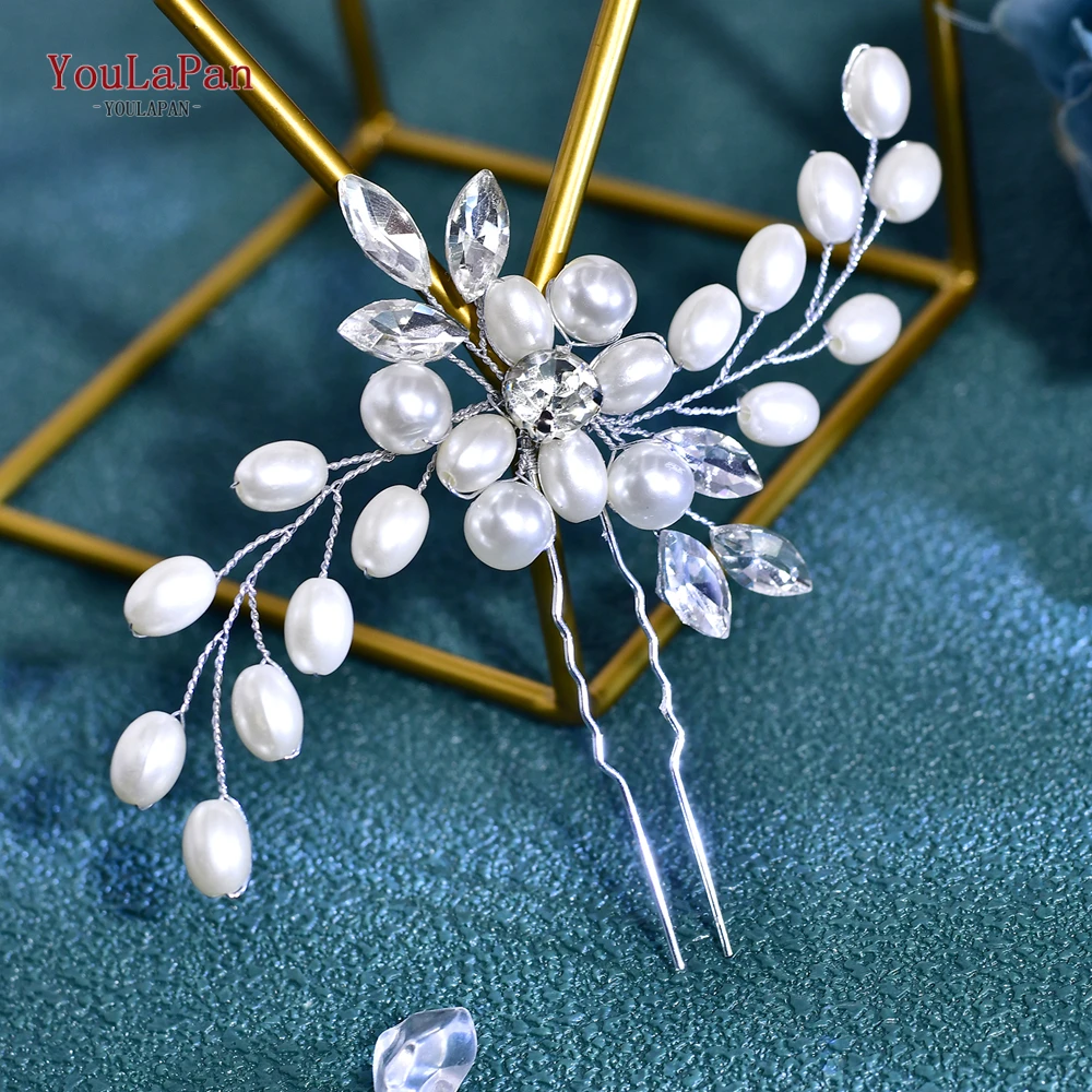 YouLaPan Bridal U-shaped HairPin Pearl Silver Color Barrette Clip Hairpins Wedding Hairstyle Design Headpieces Accessories HP815