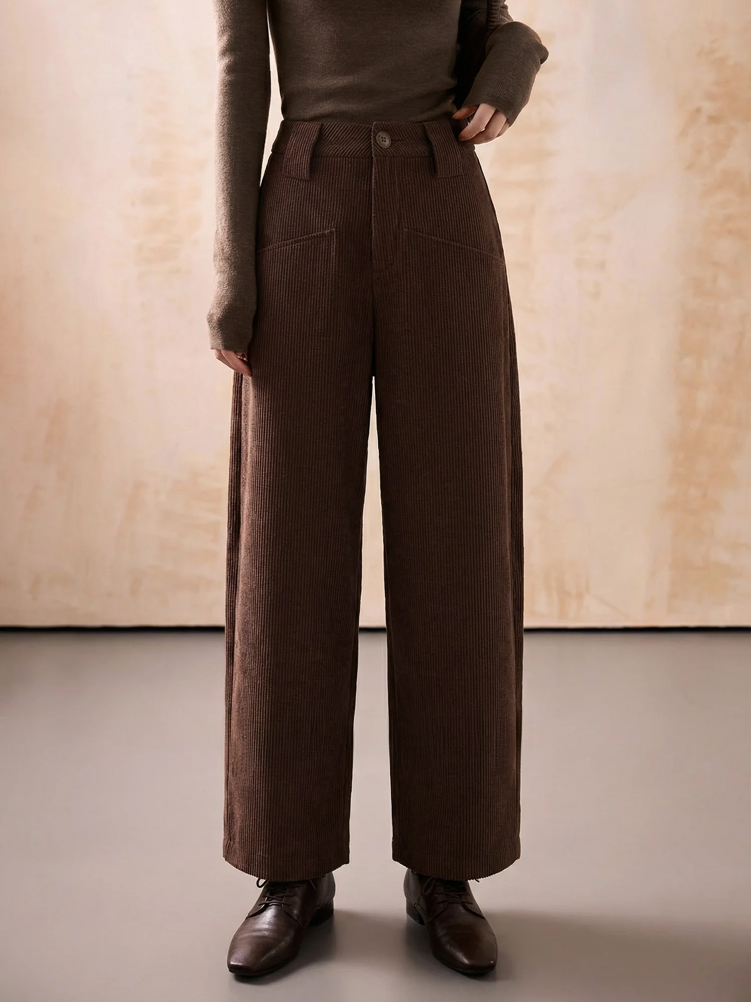 

Женские вельветовые брюки с высокой талией, прямые, осенне-зимние, повседневные, универсальные, длинные, для работы, в стиле ретро-шик